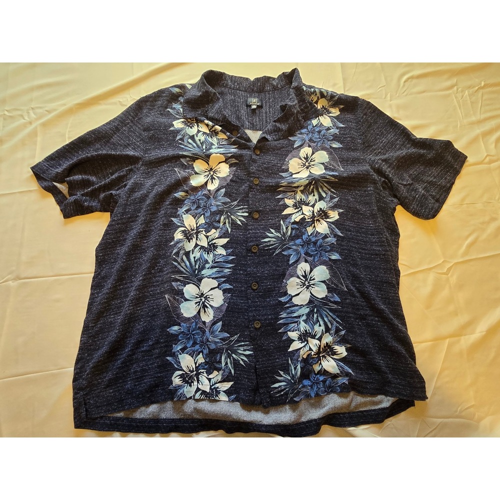 George Mens 3XL Floral Button Down‎ Shirt Short Sleeve Hawaiian Aloha